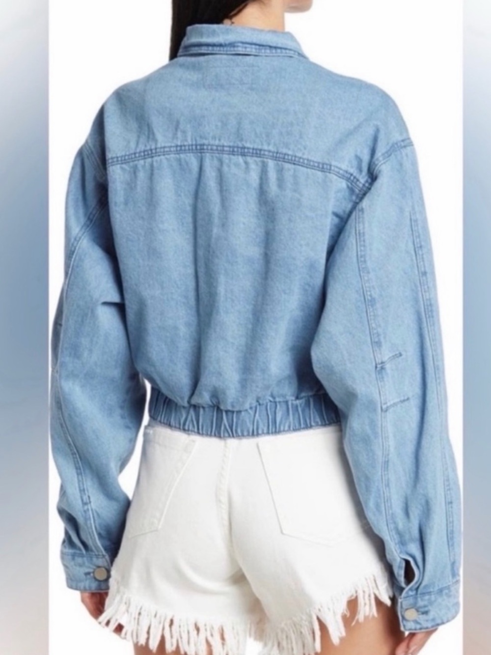 Blank NYC Light Blue Denim Jacket Size Medium - Picture 2 of 9